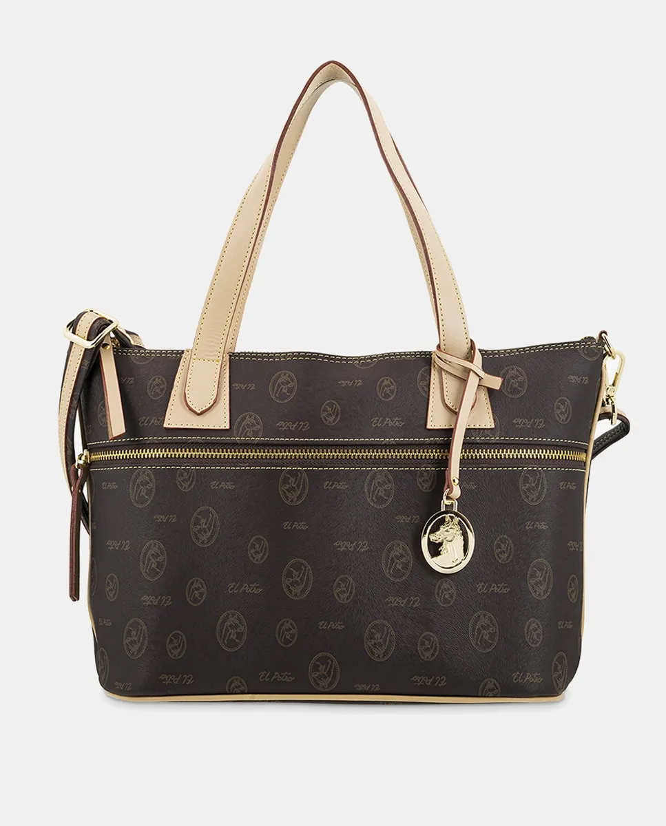 

Сумка-корзина с ручками и регулируемым плечевым ремнем El Potro, коричневый