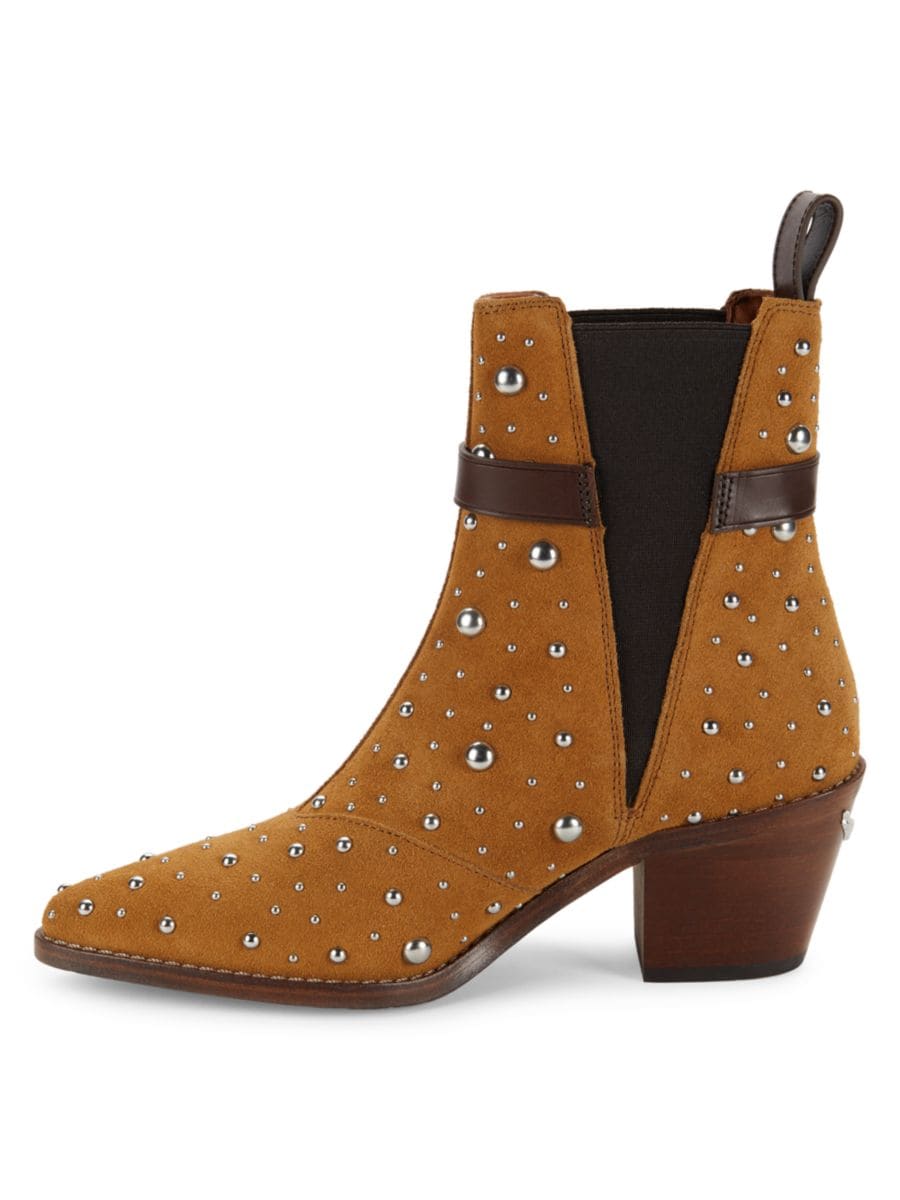 Замшевые ботинки челси Tyler Cecilia Riding Heel с заклепками Zadig & Voltaire, цвет Tan Suede — фото 4