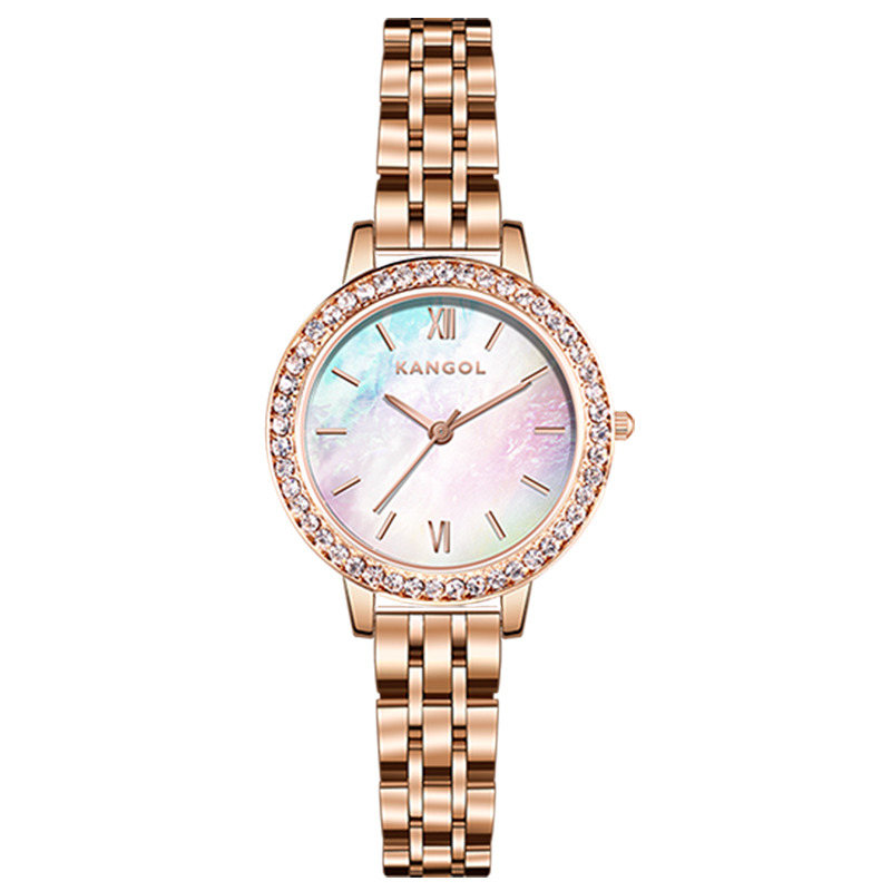 

KANGOL Часы Quartz Movement Metal Strap Watch Women's Watch White Dial, Rose Gold Steel Band Mother of Pearl White Dial G01