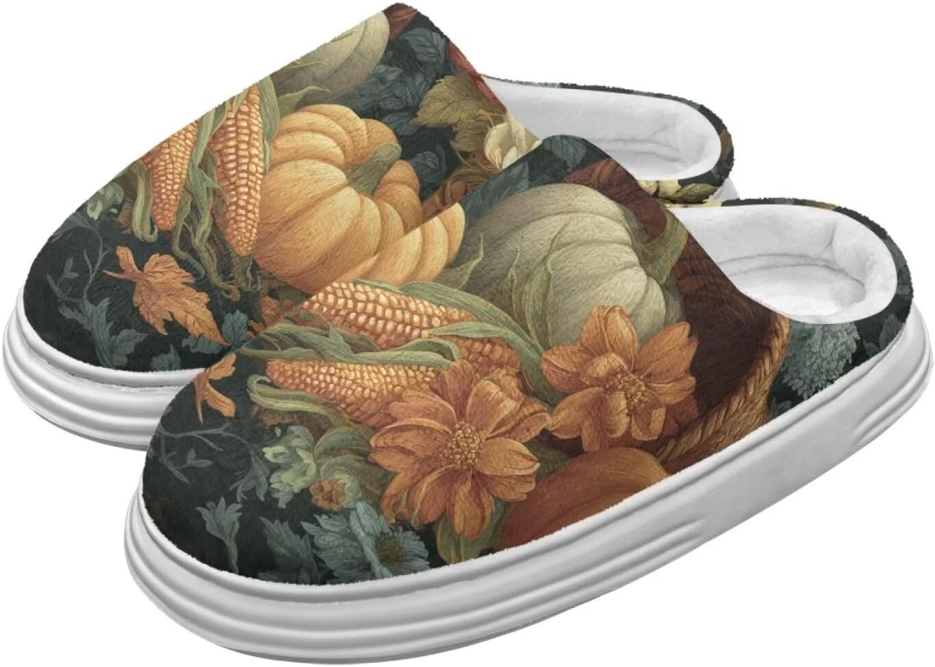 

Тапочки Chririnla на День Благодарения для женщин и мужчин, мягкие, уютные, комфортные, плюшевые, легкие, без шнурков, для дома и улицы, с противоскользящей подошвой из EVA, Elegant Pumpkin