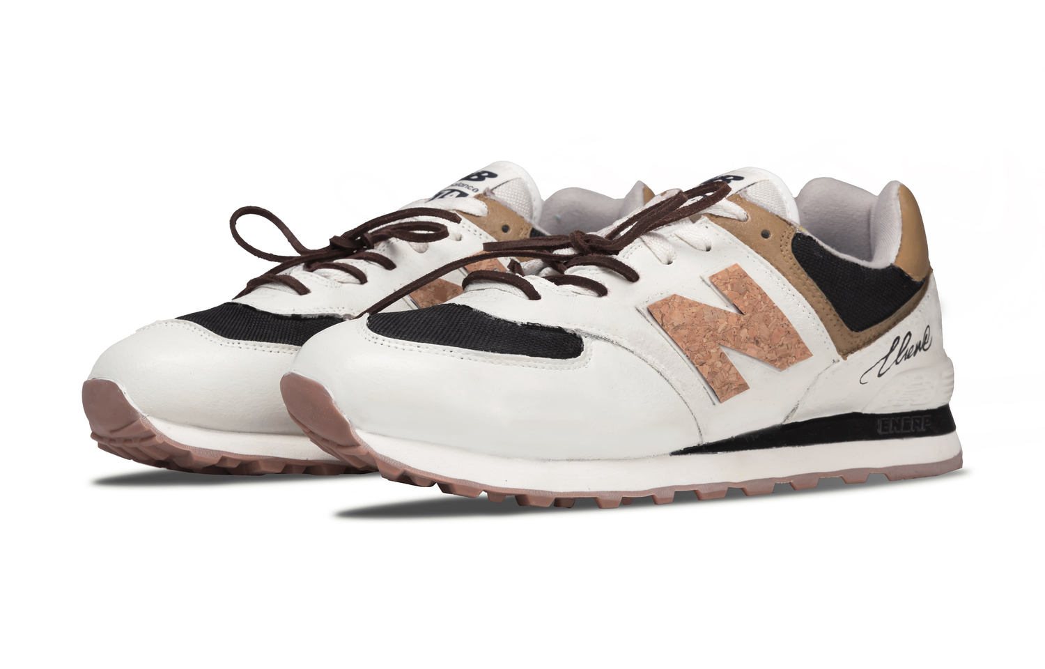 New Balance NB 574 Fabric Slip Resistant Abrasion Resistant Low top кроссовки для бега Unisex коричневый черный — фото 4