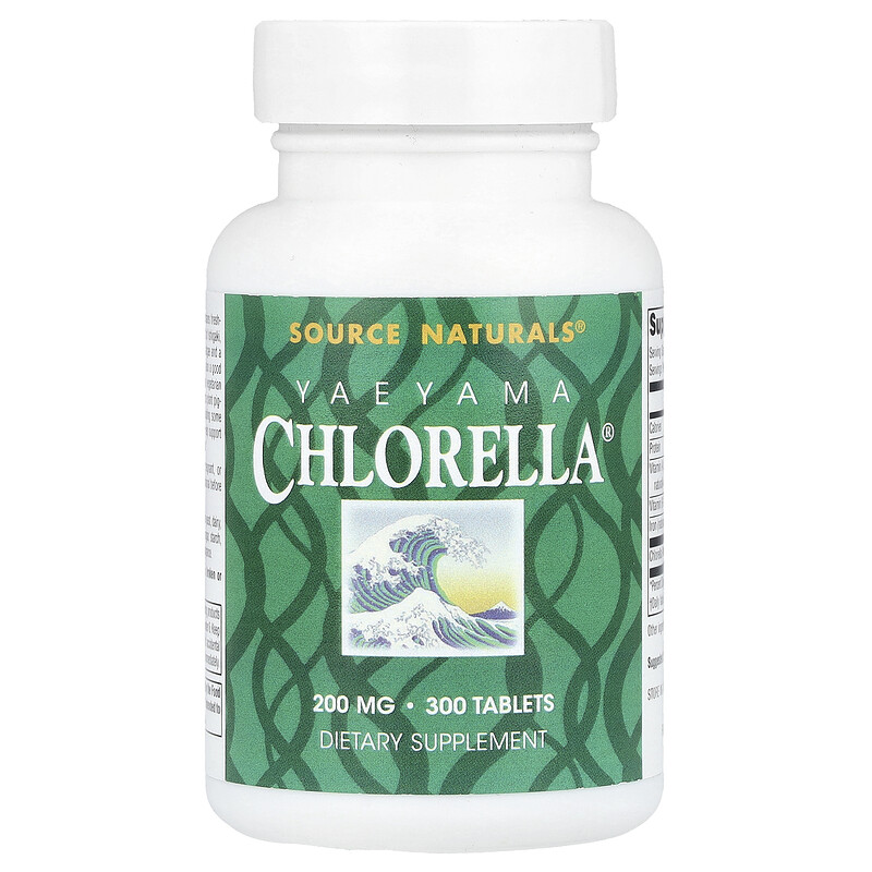 

Source Naturals, Yaeyama Chlorella, 200 мг, 300 таблеток (20 мг в каждой таблетке)