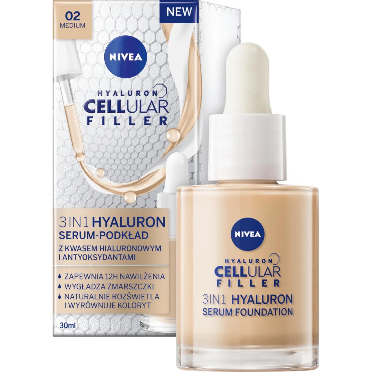 

Сыворотка-основа с гиалуроном 3в1 Nivea Hyaluron Cellular Filler 3W1, 30 мл