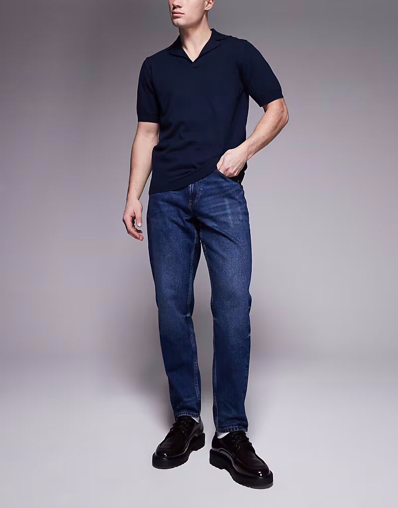 

Зауженные джинсы ASOS DESIGN винтажного темно-синего цвета