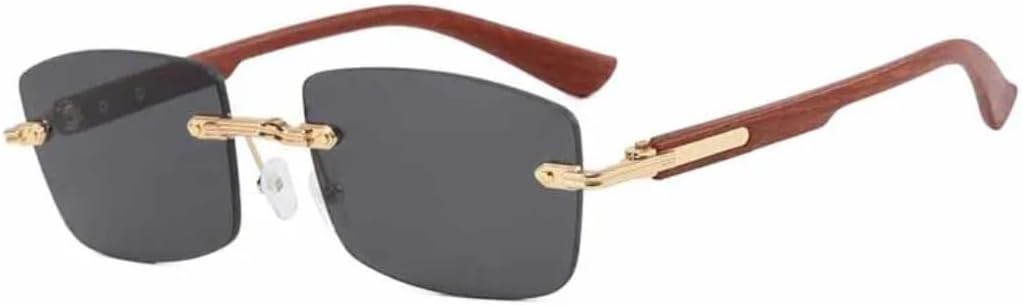 

Солнцезащитные очки с защитой UV400 | Без оправы, прозрачные, в стиле панк | для женщин и мужчин, для занятий спортом на открытом воздухе и вождения DSVIGF, Brown Gray