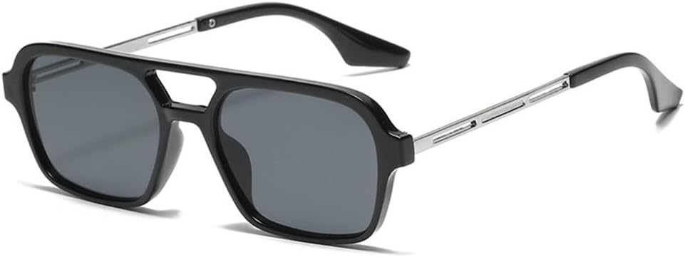 

Солнцезащитные очки с двойной перемычкой для женщин и мужчин, защита от ультрафиолета UV400, легкие, с прозрачным градиентом, для занятий спортом на открытом воздухе и путешествий UYPTK, Black Gray