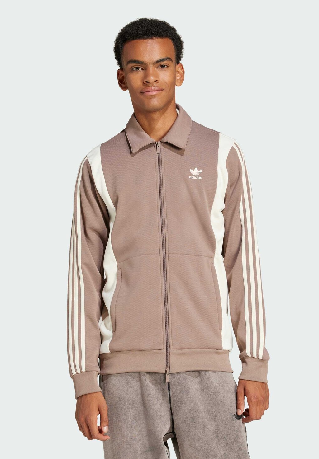 

Толстовка на молнии PANEL TRACK Adidas Originals, светло-коричневый