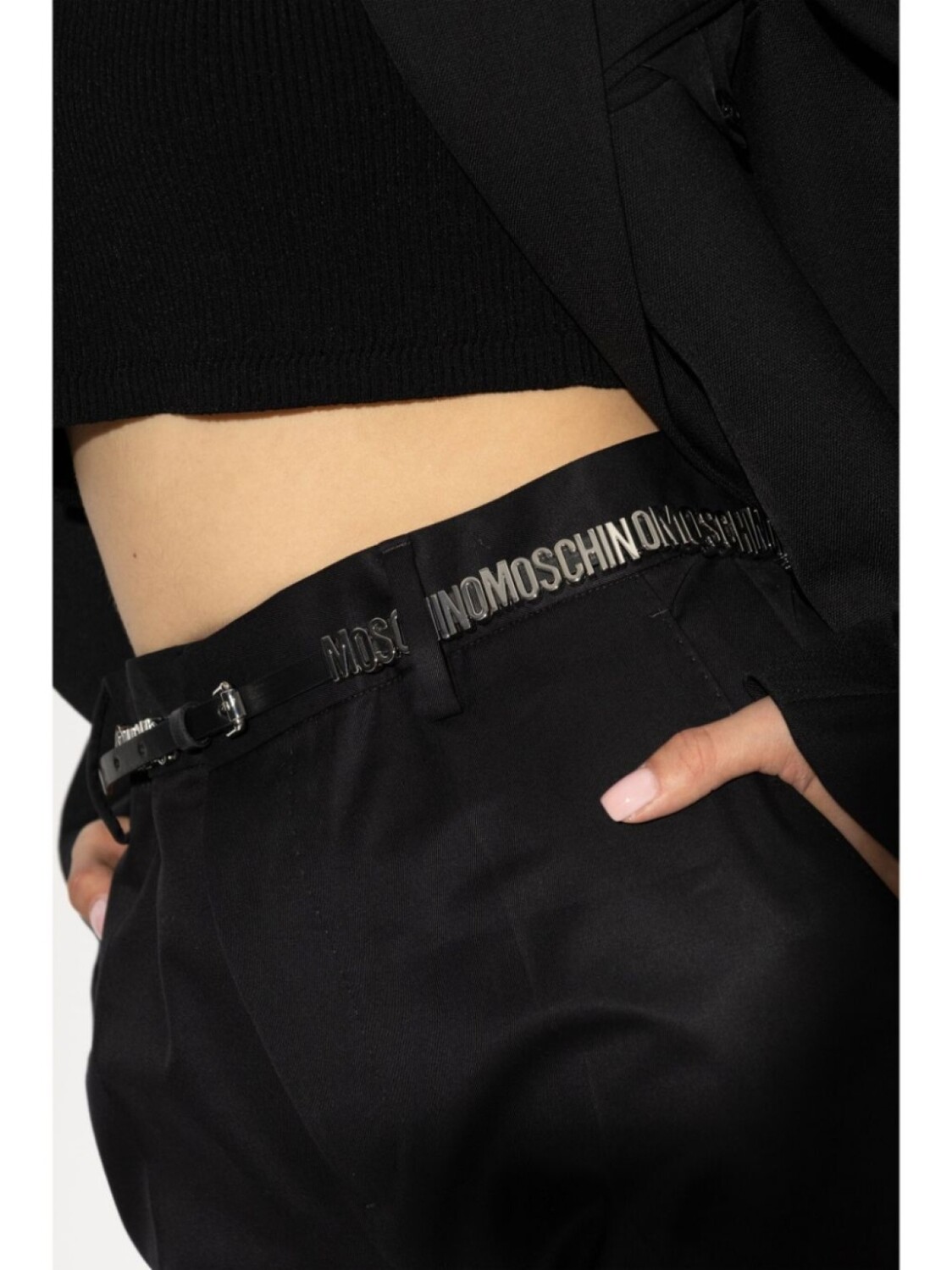 

Moschino ремень с пряжкой с логотипом, черный