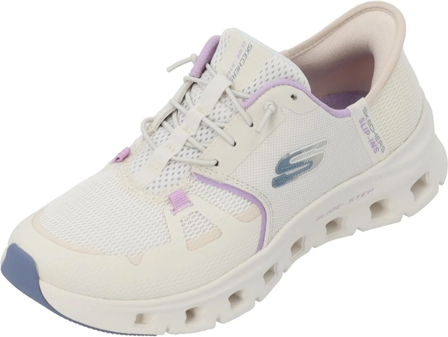 Мужские кроссовки Skechers Glide-Step Pro без шнурков, белый/синий/фиолетовый/серый/кремовый