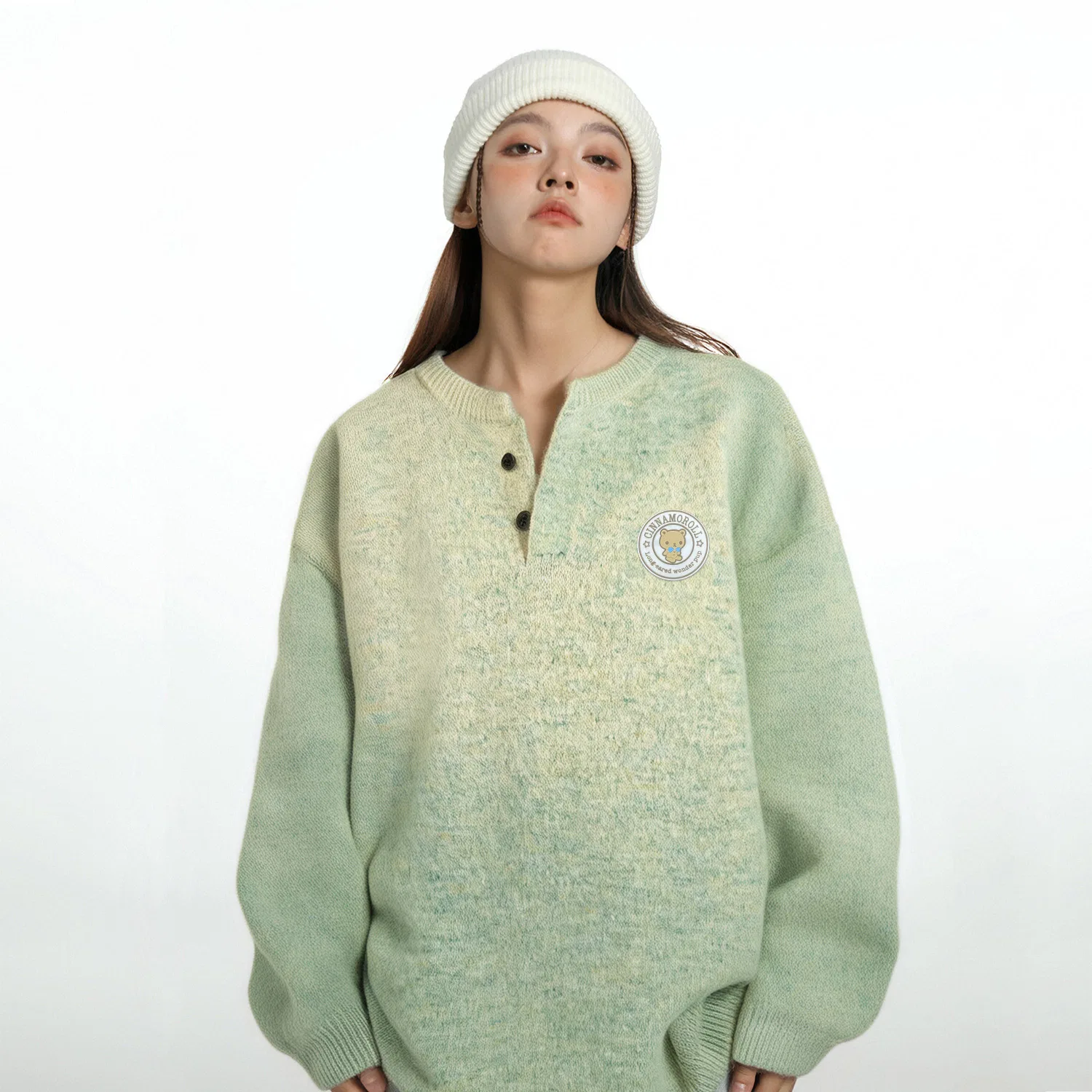 Детский свитер с принтом Cinnamoroll Sanrio, Green — фото 4