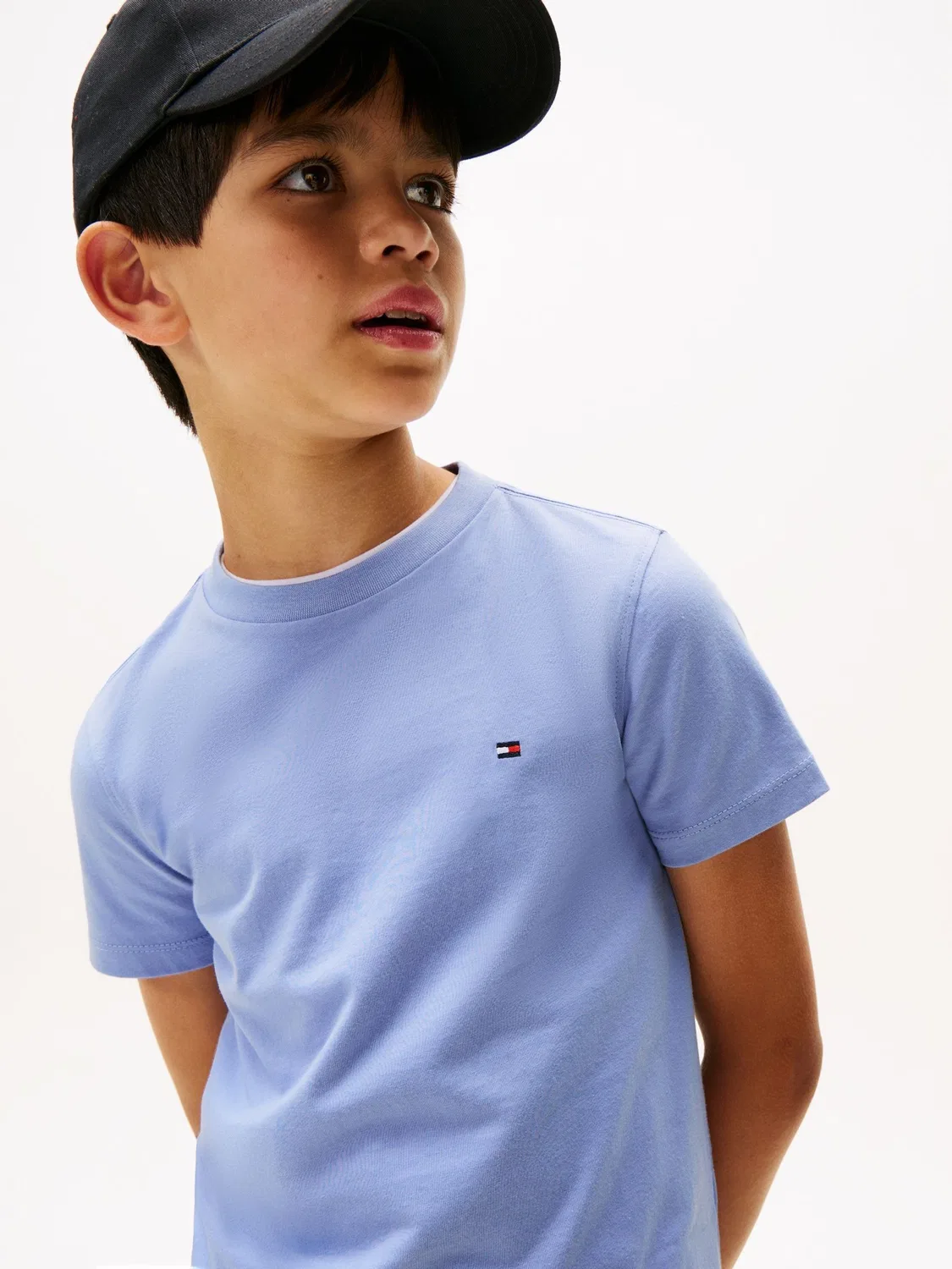 Футболка с вышивкой флага Tommy Hilfiger, синяя — фото 4