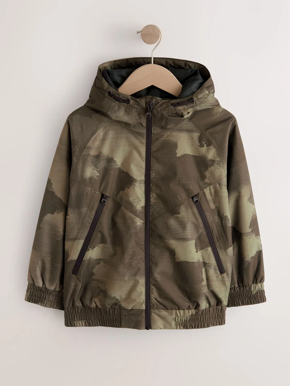 Куртка бомбер водонепроницаемая с капюшоном Next, Green Camouflage