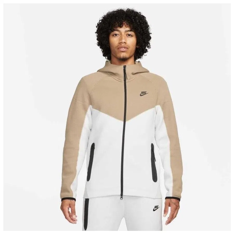 Мужской свитшот с капюшоном Tech Fleece Full-Zip Nike, Кремовый