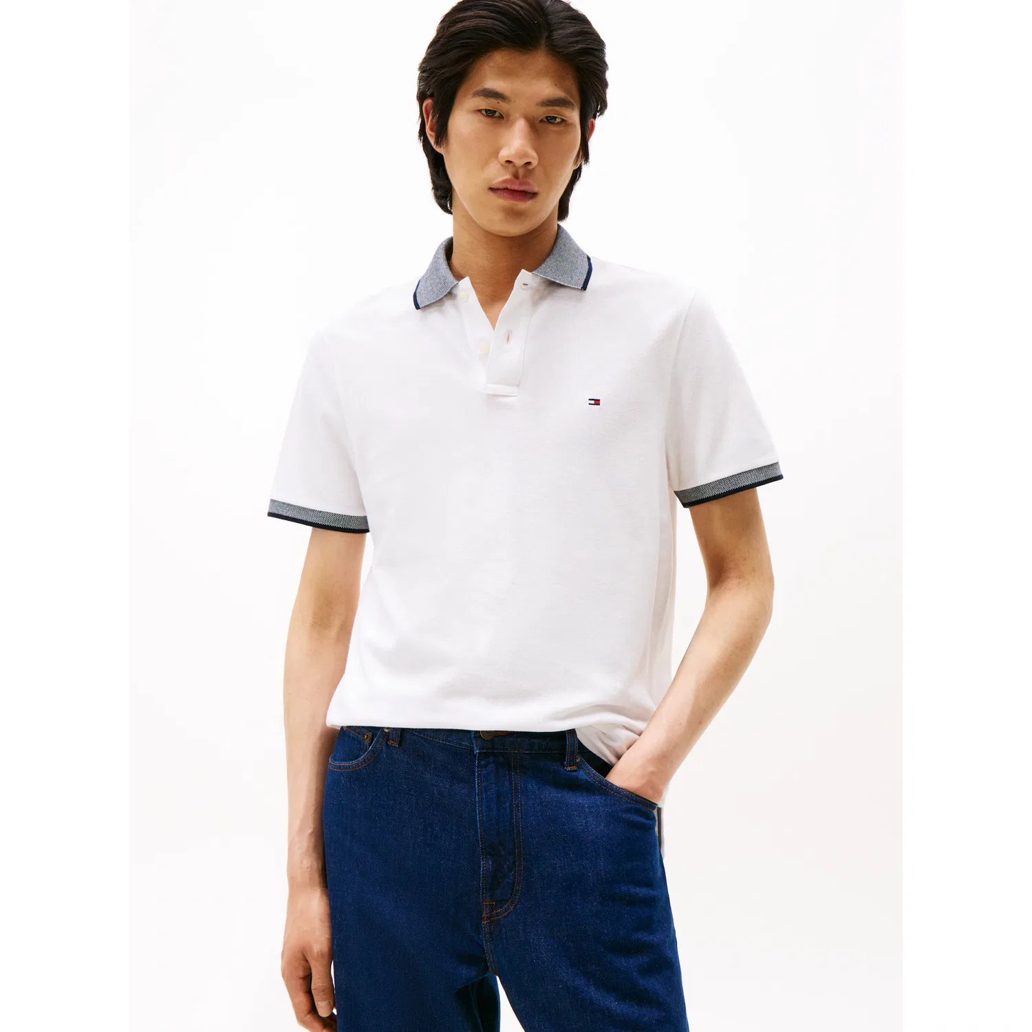 Мужское поло Regular Fit из льняного джерси Tommy Hilfiger, White