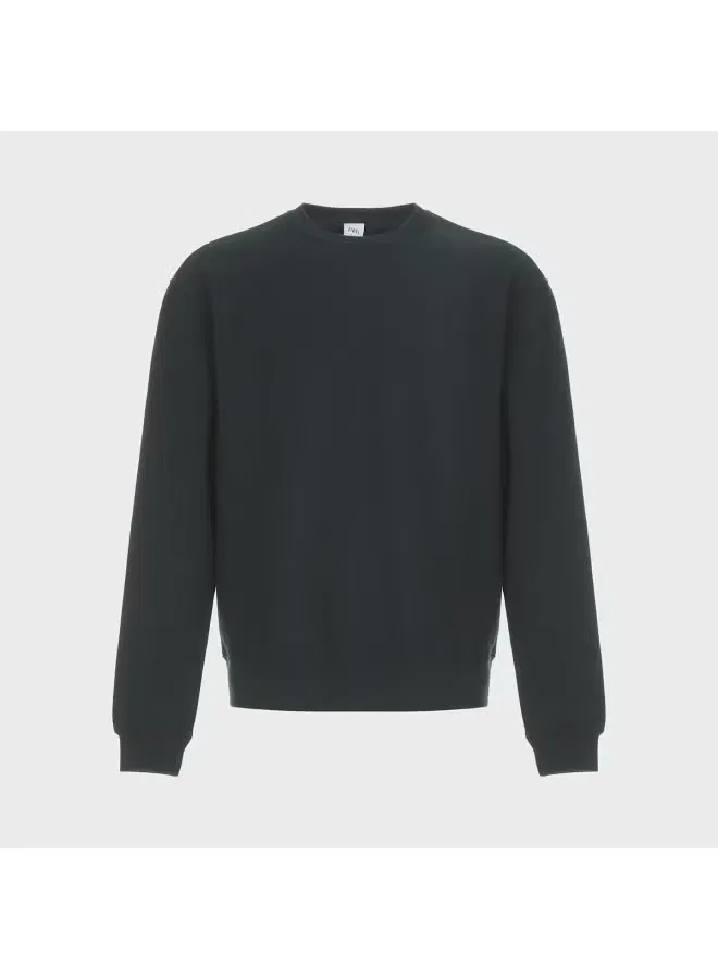 Пуловер свитшот с круглым вырезом Zara, темно-зеленый — фото 2
