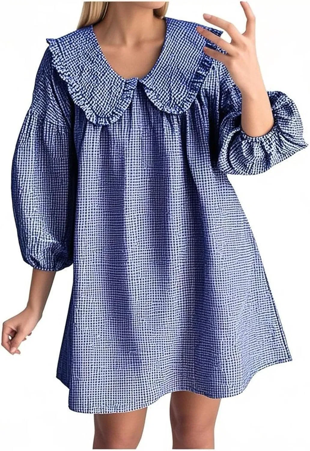 Женское платье мини с пайетками Babydoll, Blue