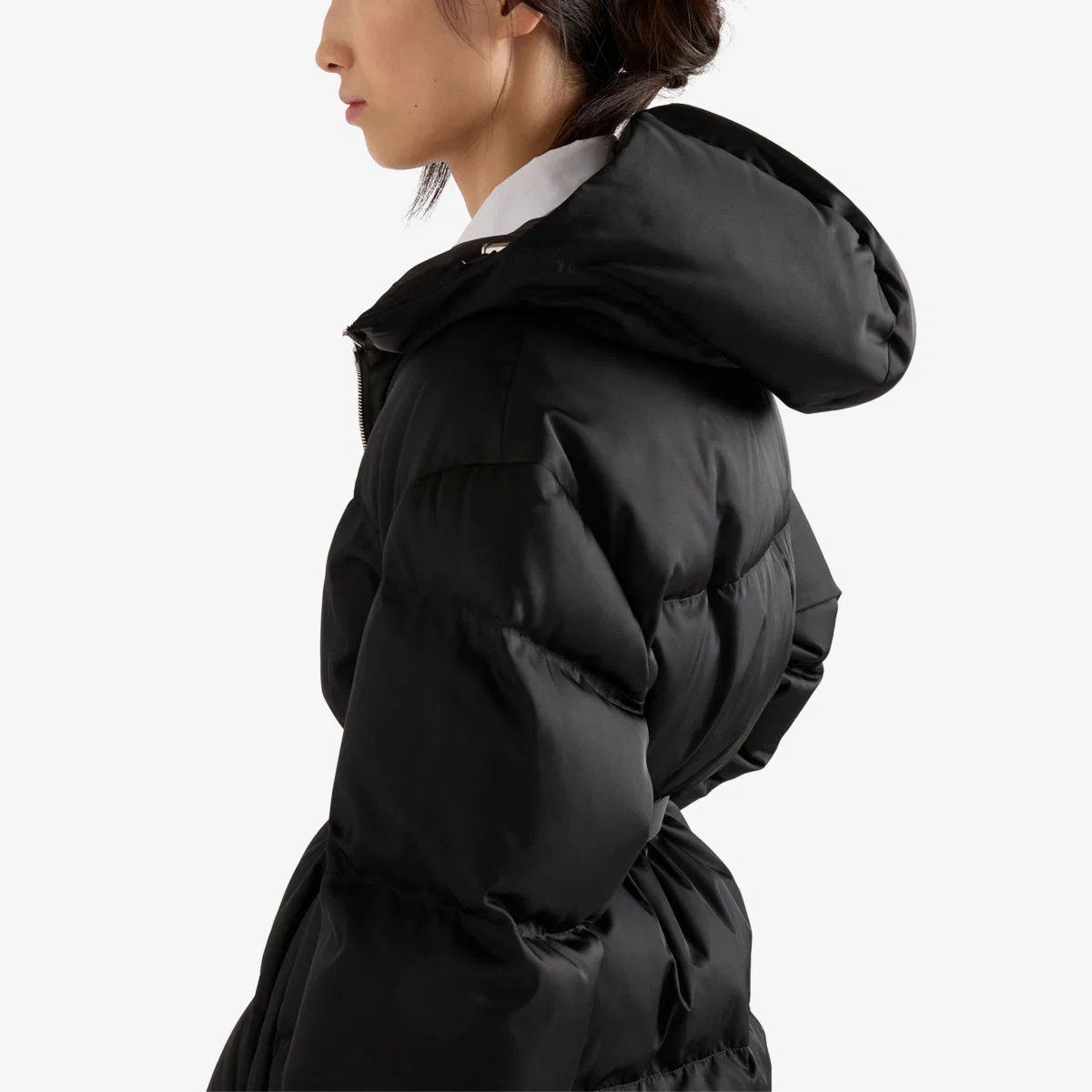 Пуховая куртка с капюшоном из нейлона Re-nylon Prada, черный — фото 4