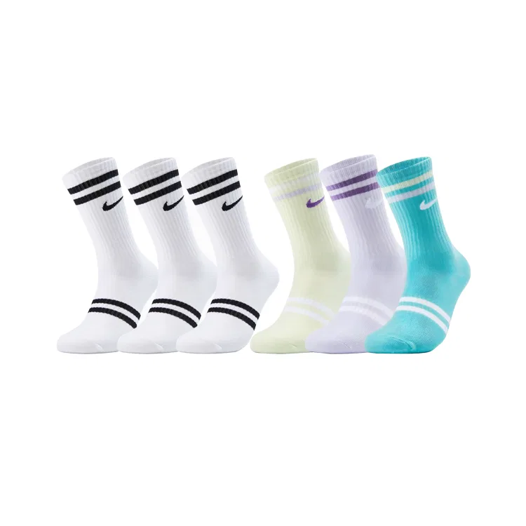 Детские носки с умеренной эластичностью Nike, White+Multicolor