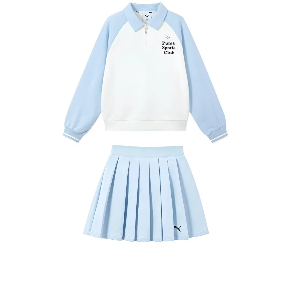 Детский комплект с пиджаком и юбкой PUMA, Blue White Tone 00381