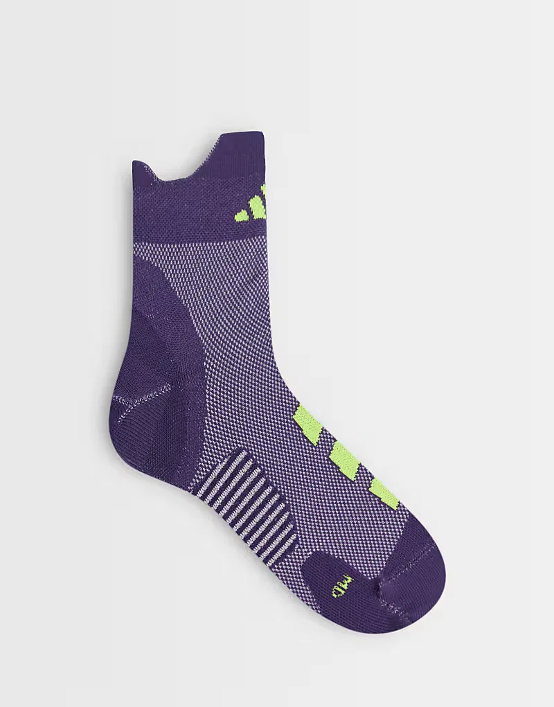 Беговые носки Adidas Adizero фиолетового и желтого