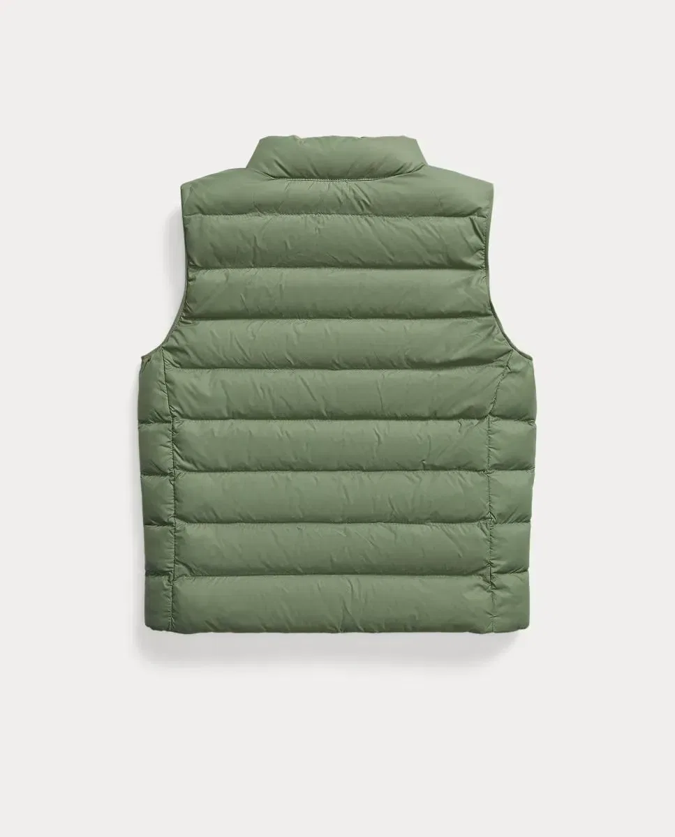 Детский стеганый жилет для мальчиков с наполнителем из пуха Polo Ralph Lauren, Verde Militar — фото 2