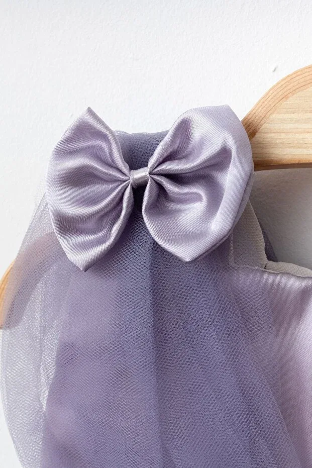 Детское платье для девочек с принтом Butterfly Tail Tulle Dress Mevlüt Party Harry&Millie, Lavender — фото 3