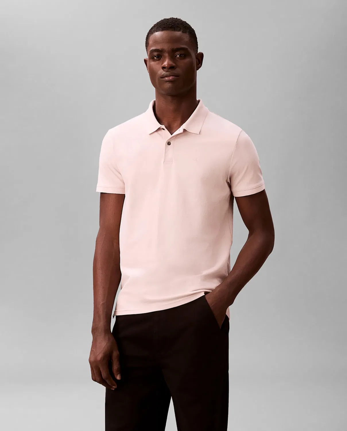 Мужское поло с длинным рукавом Calvin Klein, Rosa