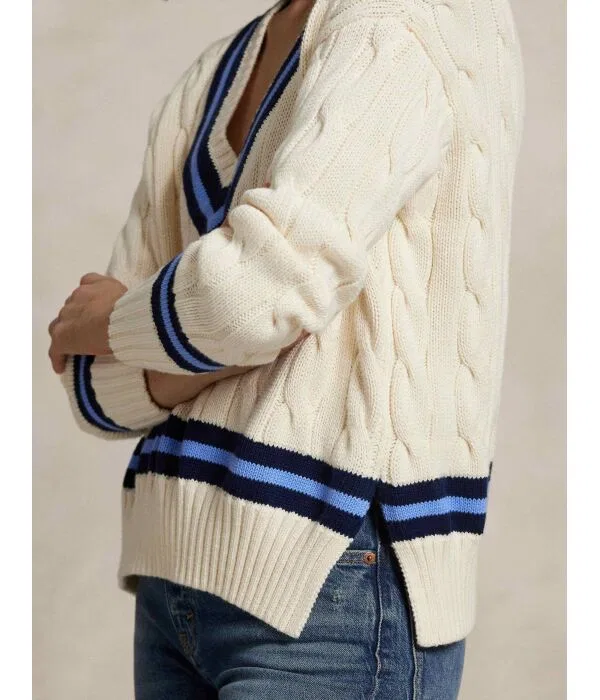 Женский свитер свободного кроя Polo Ralph Lauren, Crema — фото 4