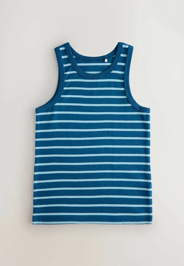 Топ без рукавов хлопковый 5 pack - top Next blue white stripe, белый — фото 3