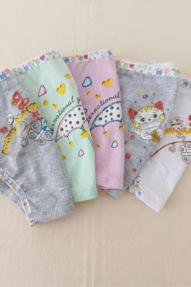 Детские трусы для девочек хлопковые 5 шт. 5-Pack cotton baby girl briefs Tutku, Multicolor — фото 2