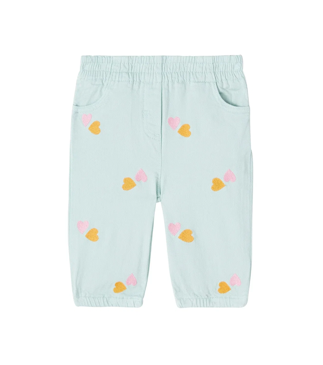 Джинсы с вышивкой Baby Hearts Stella Mccartney Kids, зеленый