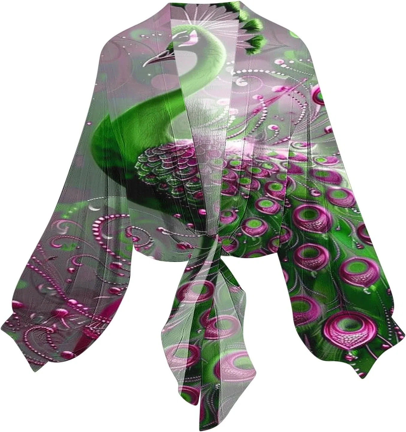 Женский пляжный кимоно с цветочным принтом, Multicolor