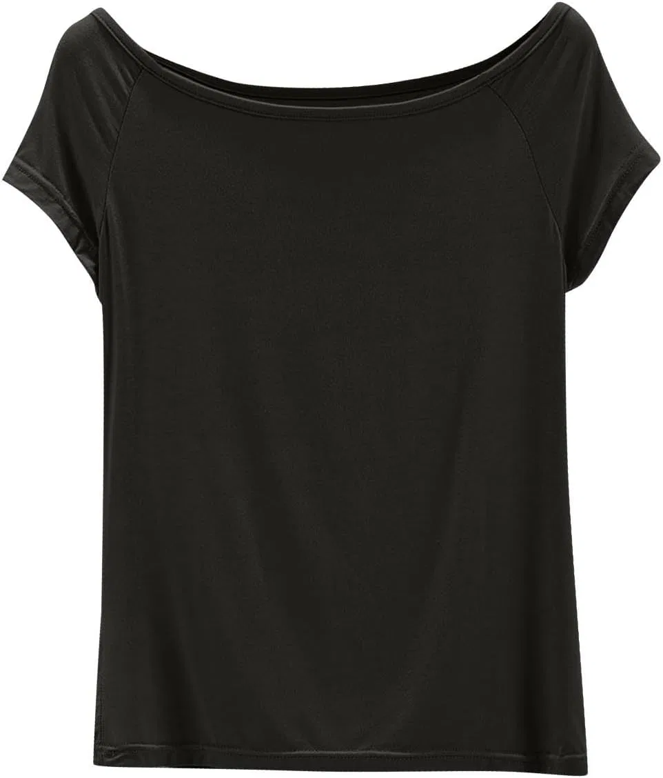 Женская спортивная футболка свободного кроя, Black