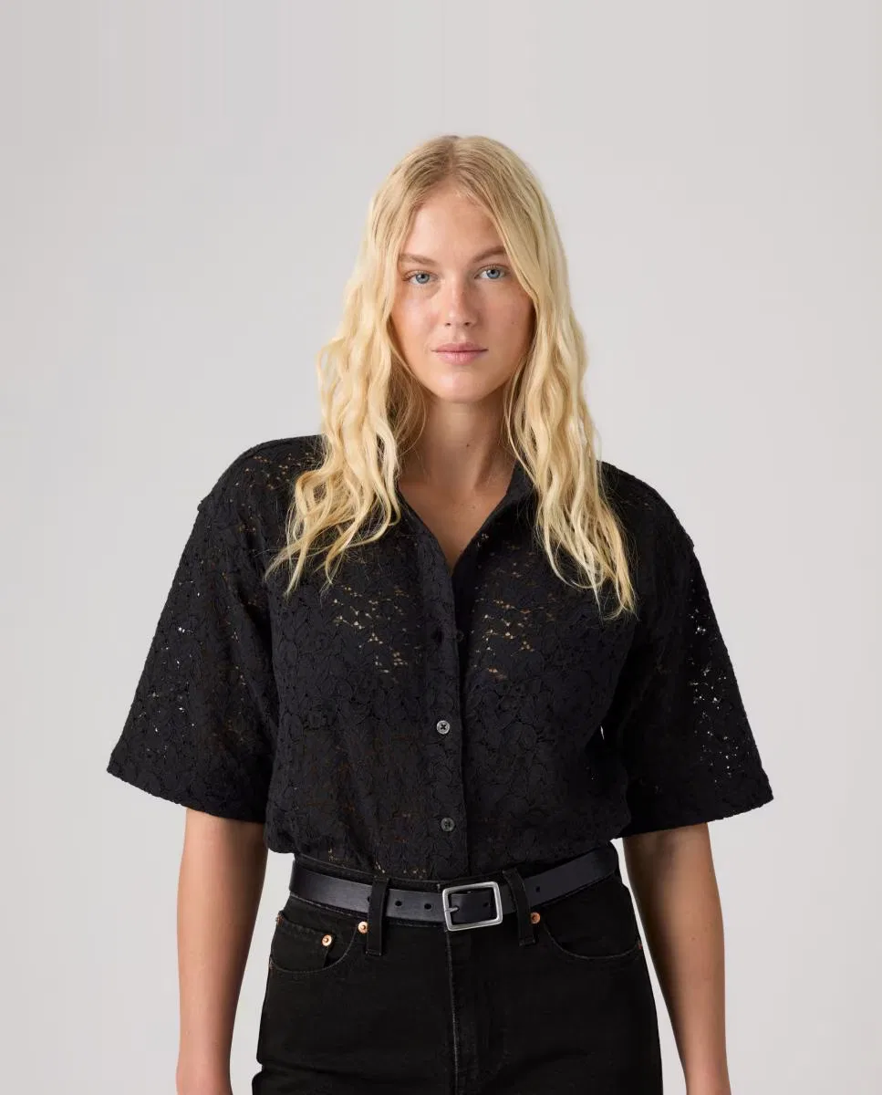 Женская рубашка с коротким рукавом, Levi's, черный — фото 4