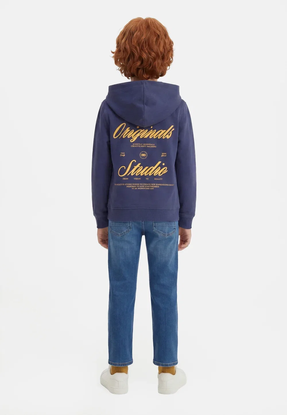Толстовка на молнии с капюшоном и опечаткой Jornorrebro Jack & Jones Junior, Crown Blue — фото 2