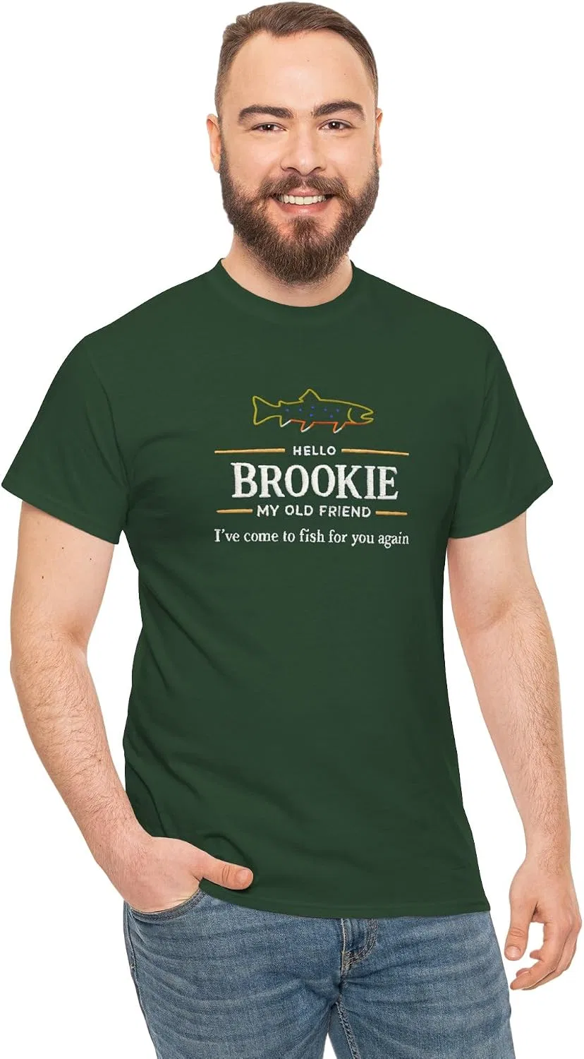 Женская футболка из хлопка Hello Brookie My Old Friend, тёмно-зелёный — фото 2