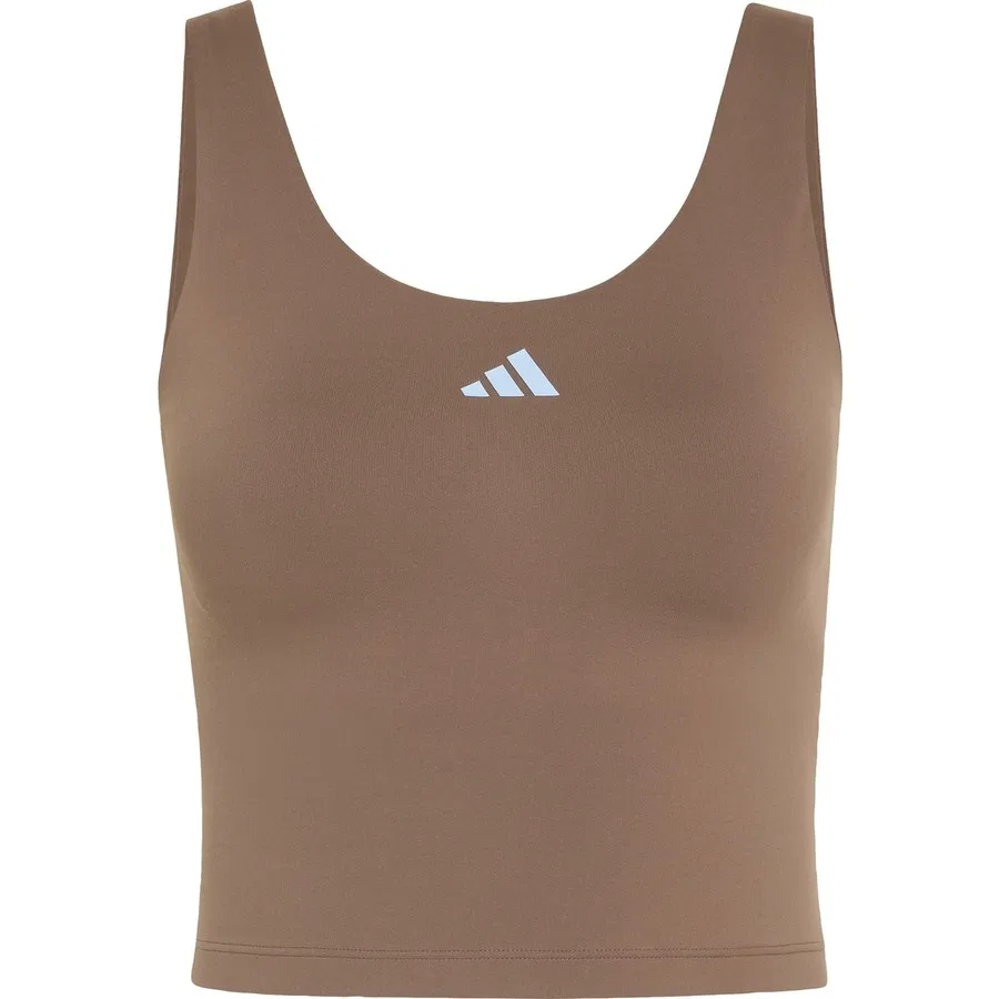 Топ-бюстгальтер с принтом 3 Stripes Studio All Me Light Support Tank adidas, Черный — фото 3
