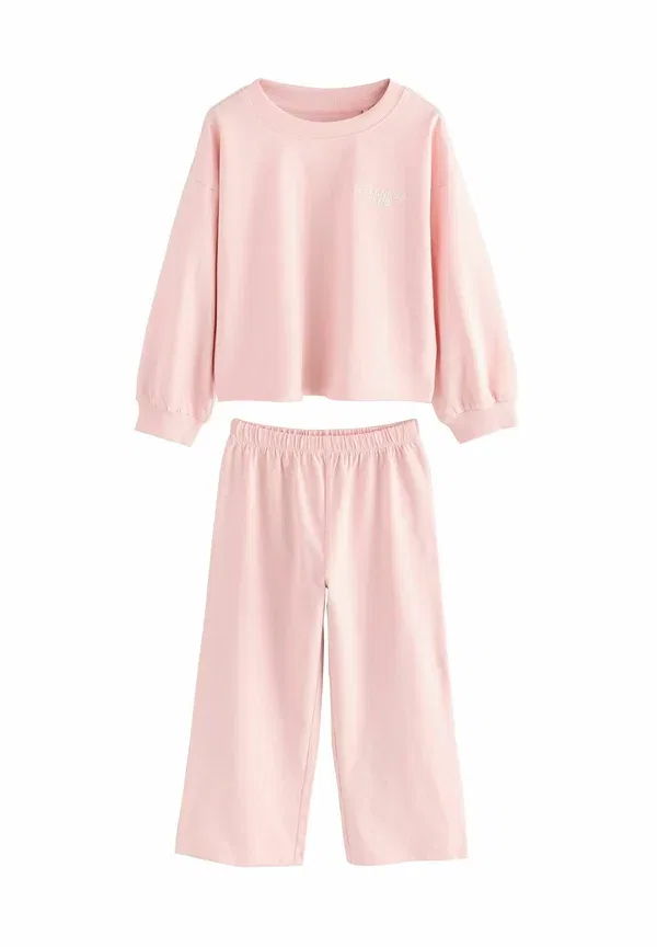 Комплект пижамы из 3 предметов, хлопок, pyjama set, Next, Pink/Ecru/Grey, розовый/серый/кремовый — фото 3