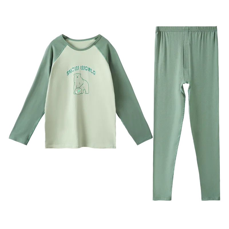 Red bean Детское белье хлопковое комплект Hodo Moderate, Dark Green