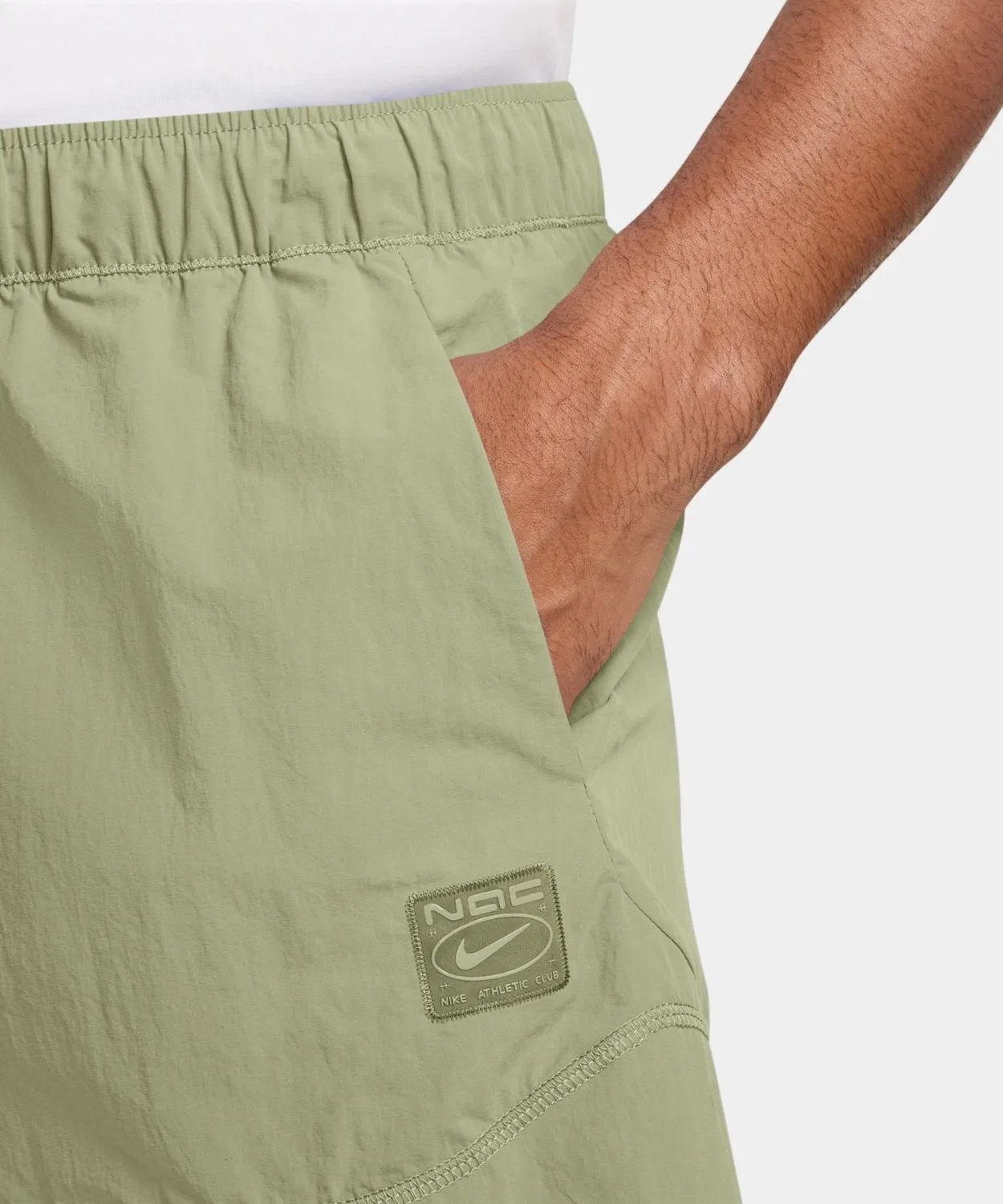 Мужские шорты с быстросохнущей тканью Nike DF NAC Woven Short 5IN NIKE, Olive — фото 4