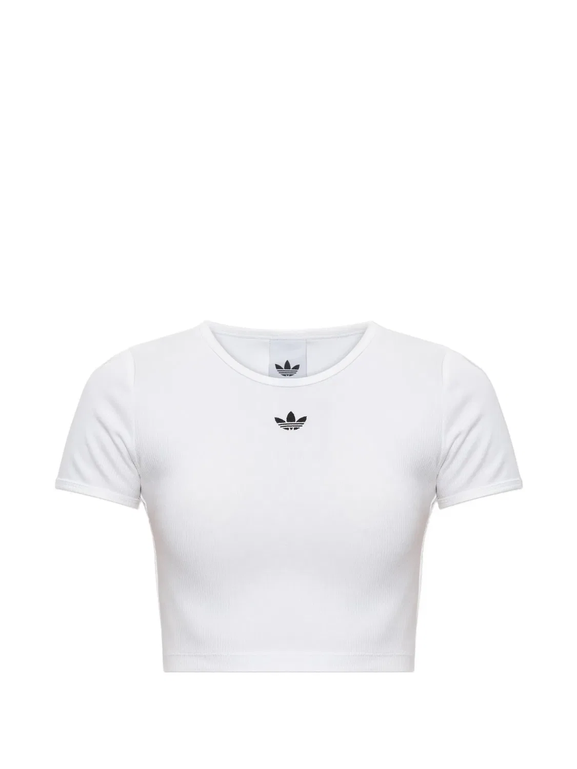 Футболка в рубчик с логотипом Adidas, белый