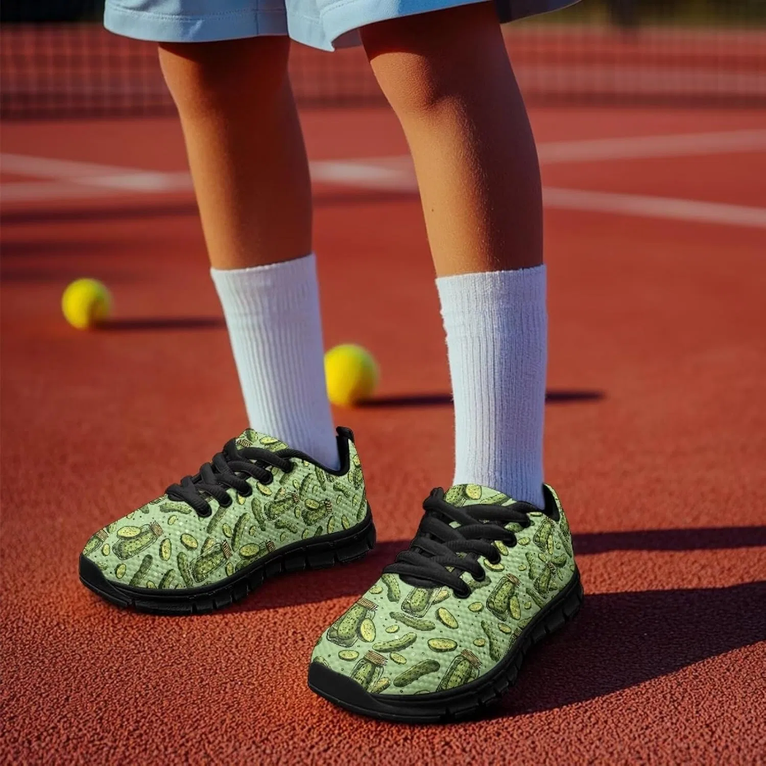 Детские дышащие слипоны с принтом Blue Golf Ball Shoes Pointodoor, Pickles Print — фото 3