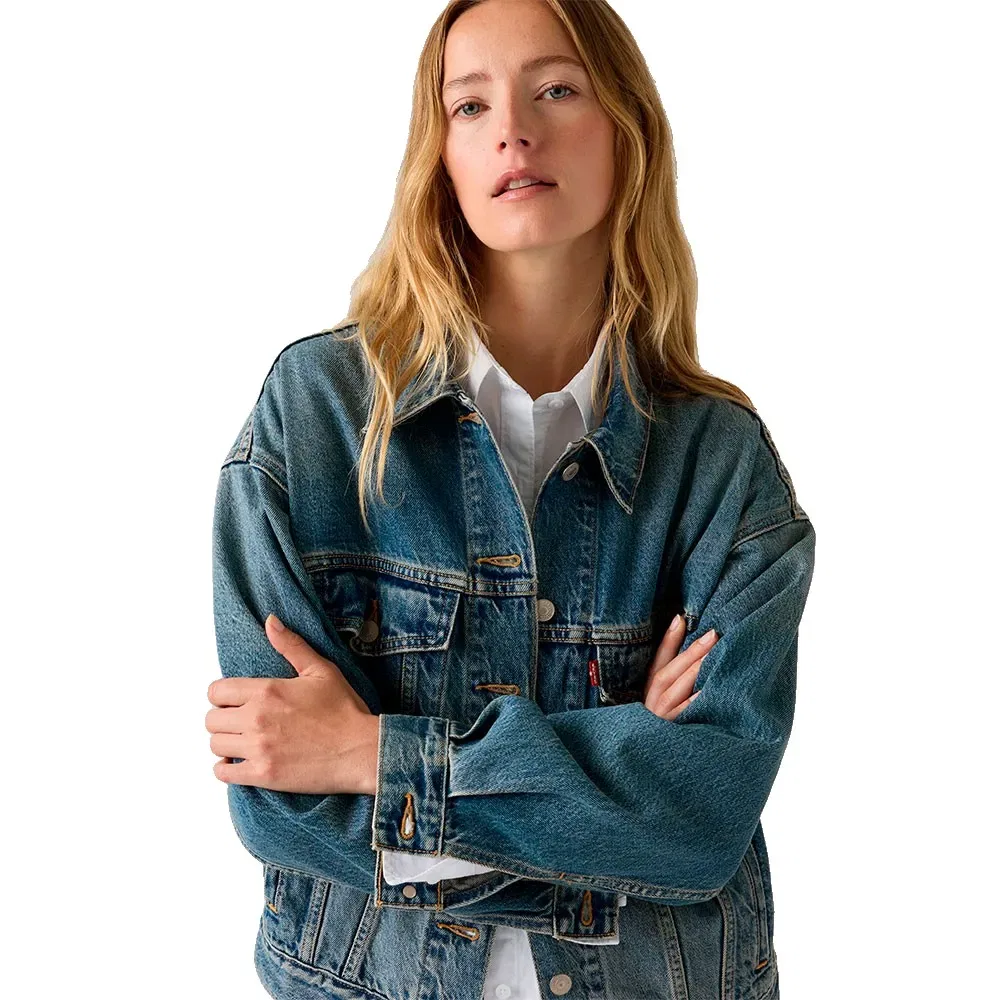 Женская джинсовая куртка с винтажным кроем Levi's, Blue — фото 4