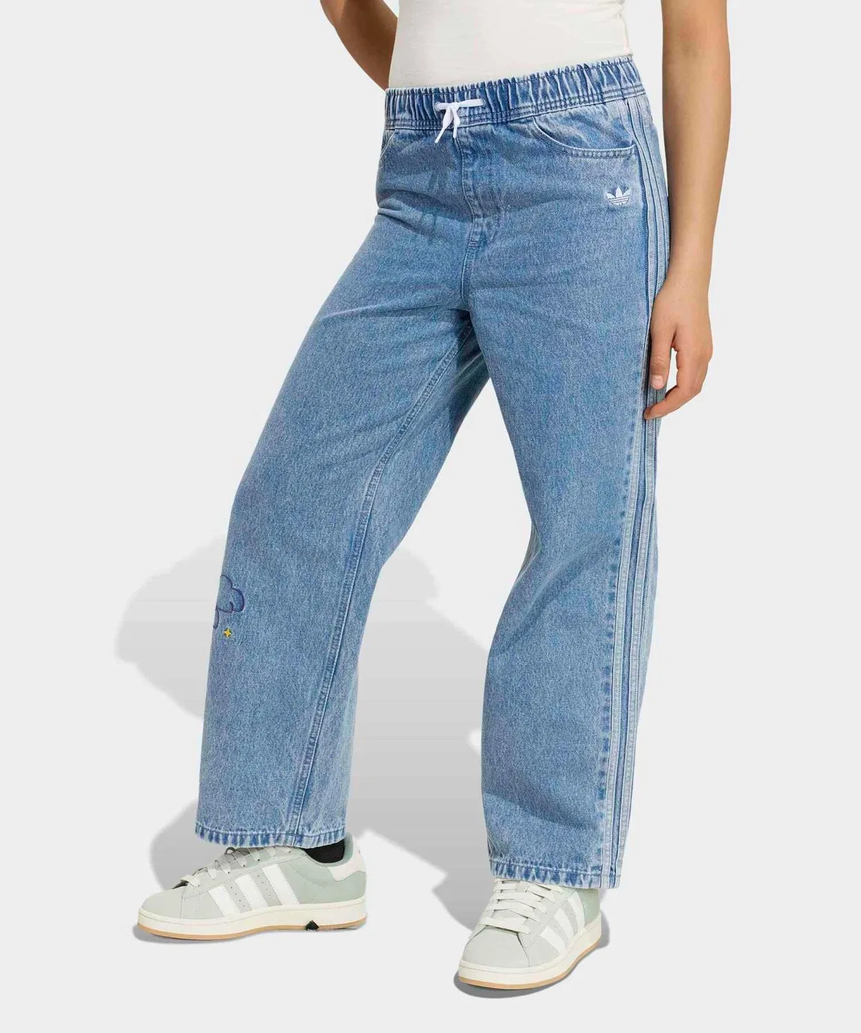 Детские джинсы свободного кроя с принтом Care Bears Adidas Originals, Blue