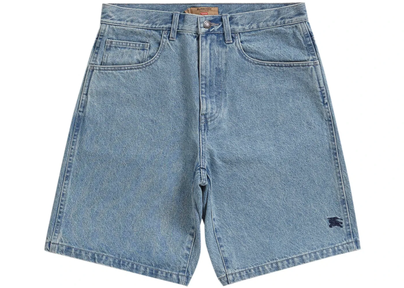 Мужские шорты с потертым эффектом Supreme Burberry, Washed Blue — фото 2