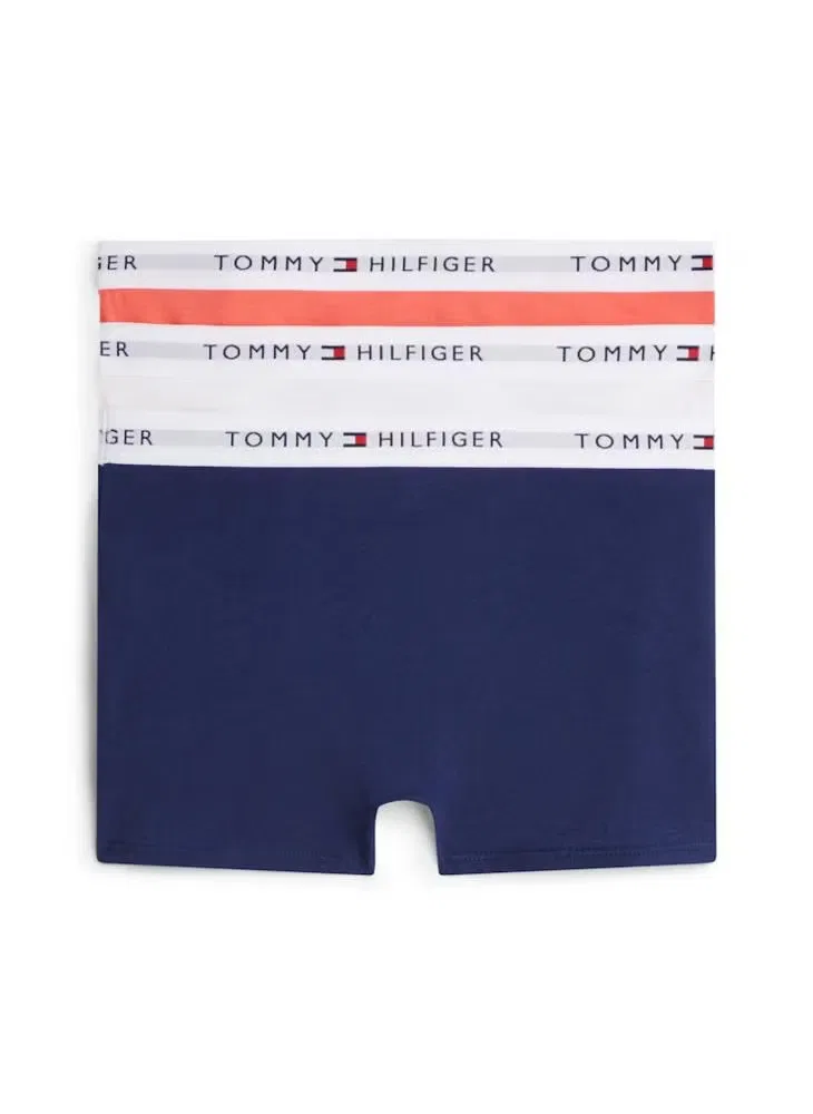 Трусы-боксеры с логотипом на поясе, комплект из 3 штук, Tommy Hilfiger, серый меланж — фото 2