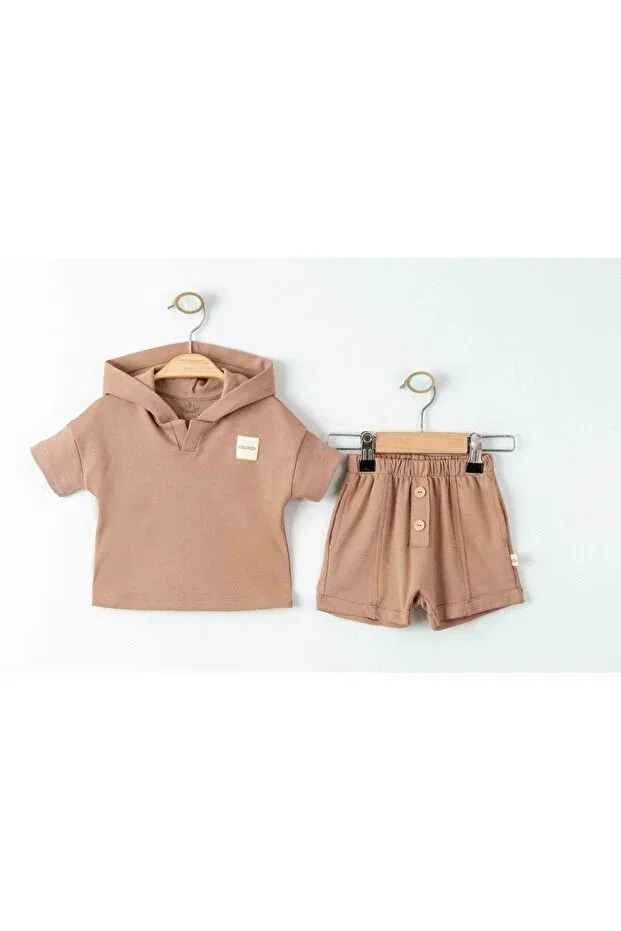 Детский комплект из футера с капюшоном Minimus, Brown