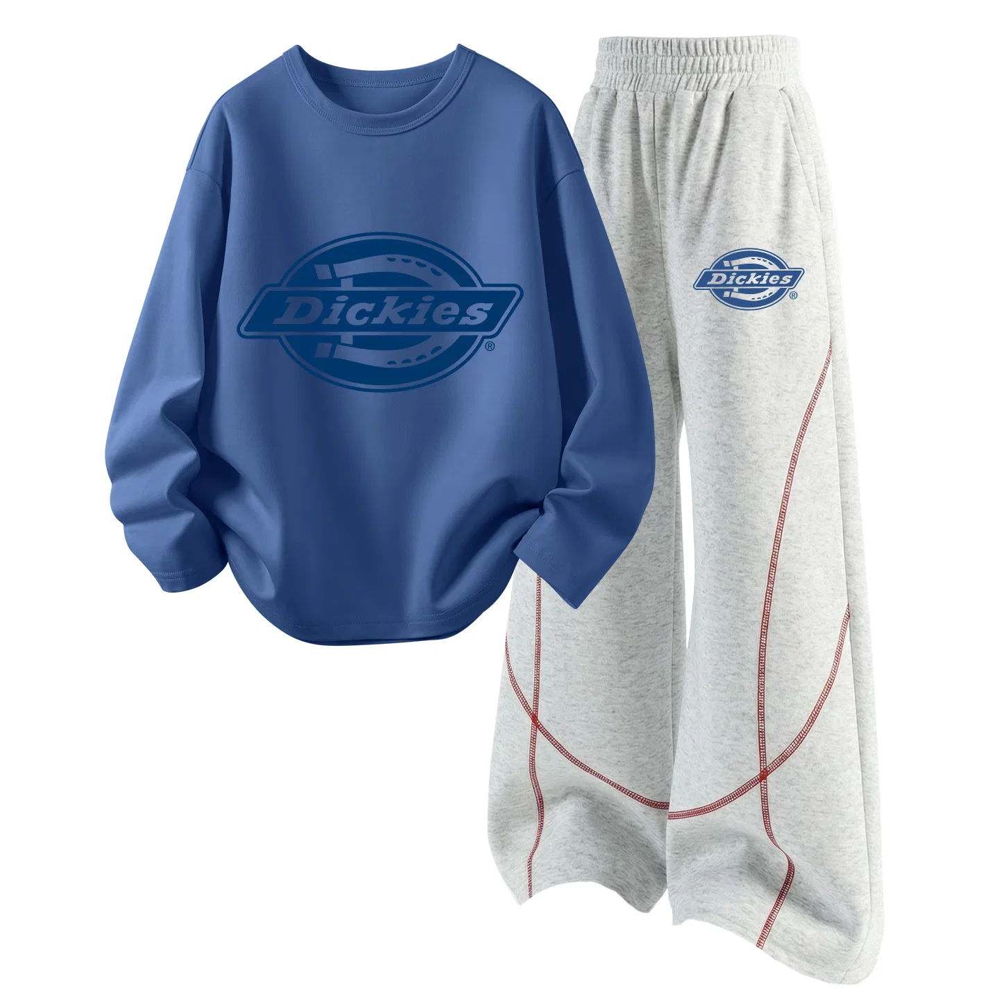 Детский спортивный комплект с принтом Negative Logo Dickies, Heather Gray/Blue