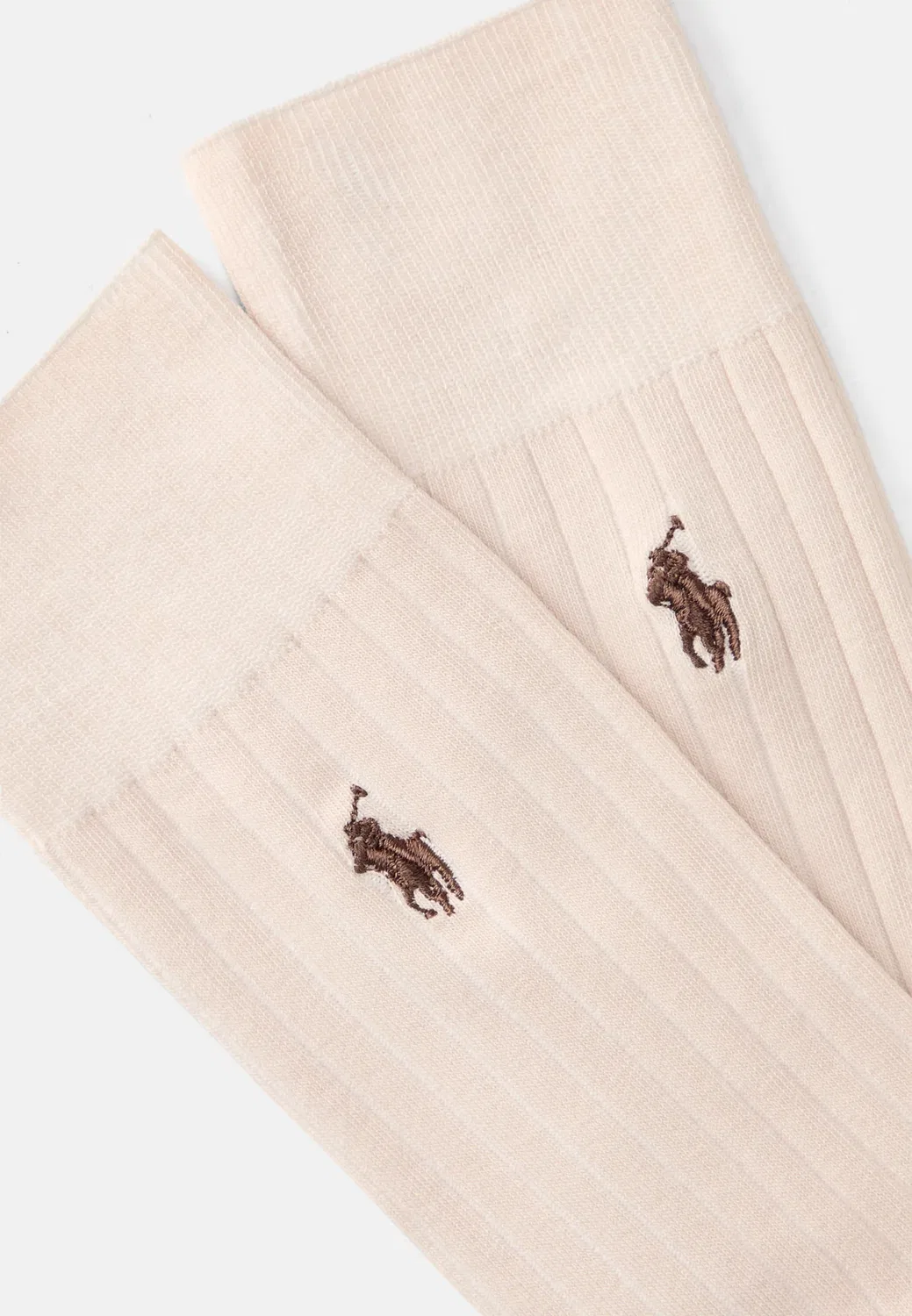 Ребристые носки из хлопковой смеси (2 шт.) - носки Polo Ralph Lauren, Stone — фото 2