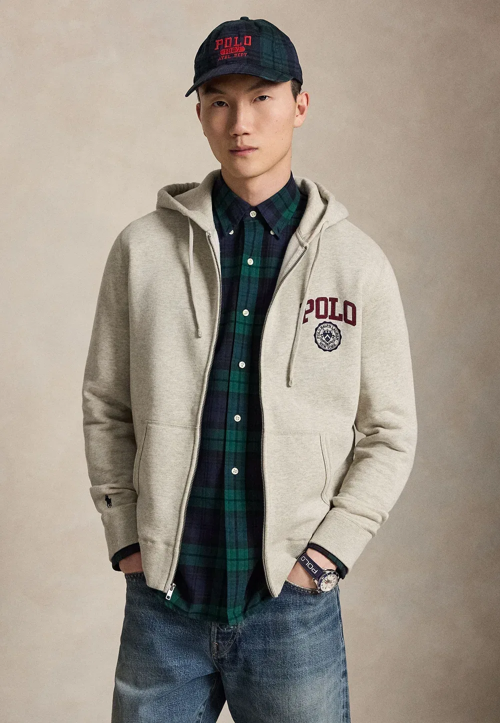 Толстовка на молнии из флиса с логотипом Polo Ralph Lauren, Lt Sport Heather